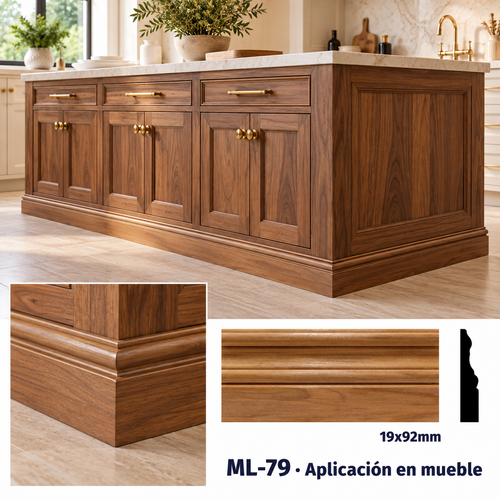 Kit 4 tiras moldura lisa modelo ML-79 TIPO ZOCLO