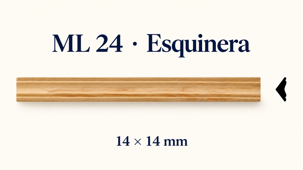 Moldura de madera lisa para mueble ML-24 – Kit de 4 Piezas TIPO ESQUINERA