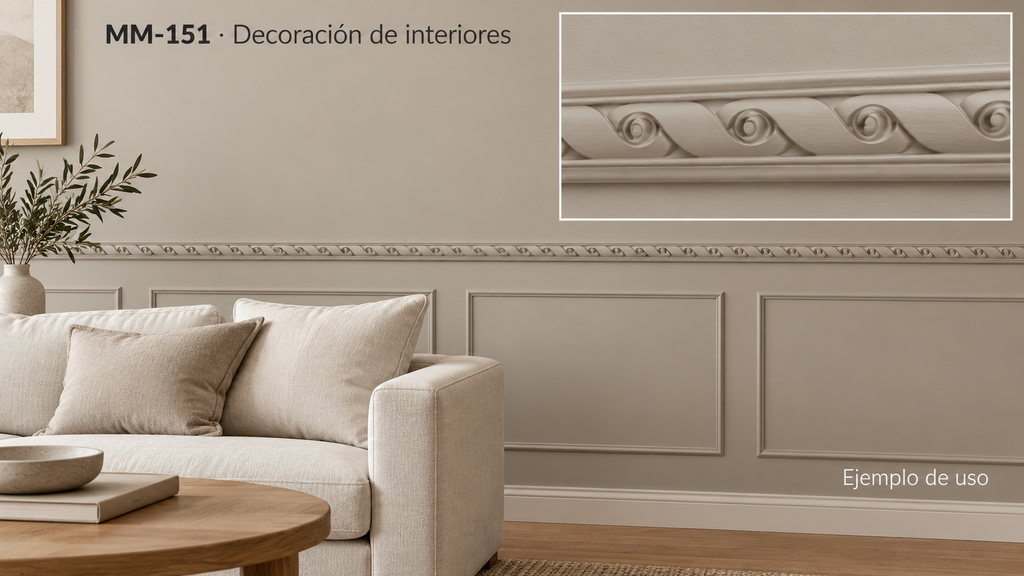 Moldura de madera grabada para mueble MM-151 – Kit de 4 piezas