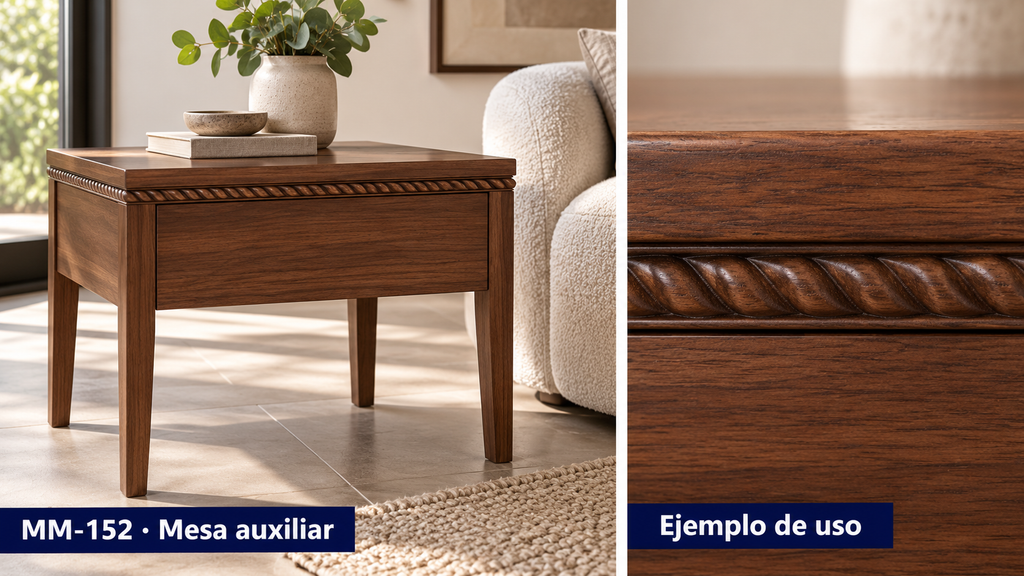 Moldura de madera grabada para mueble MM-152 – Kit de 4 piezas