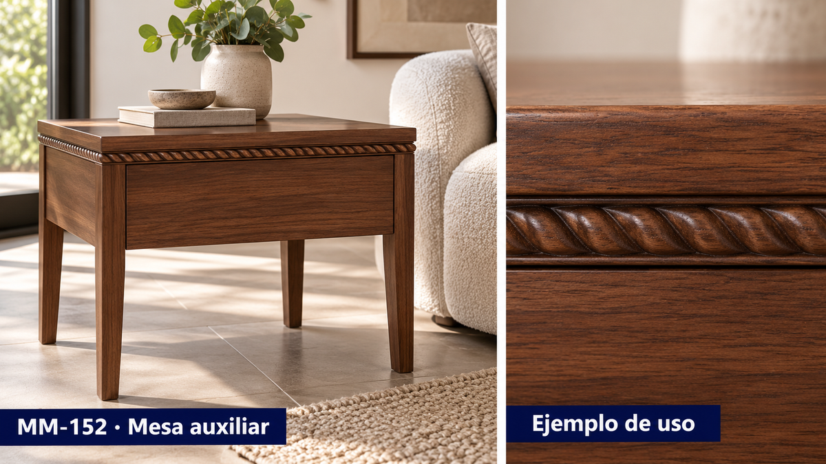Moldura de madera grabada para mueble MM-152 – Kit de 4 piezas