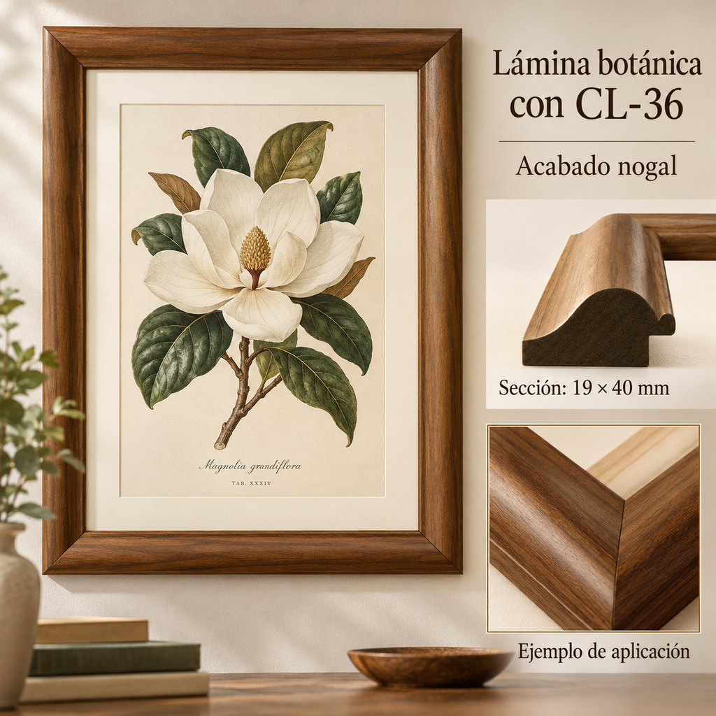 Moldura de madera lisa para marco CL36 – Kit de 4 piezas