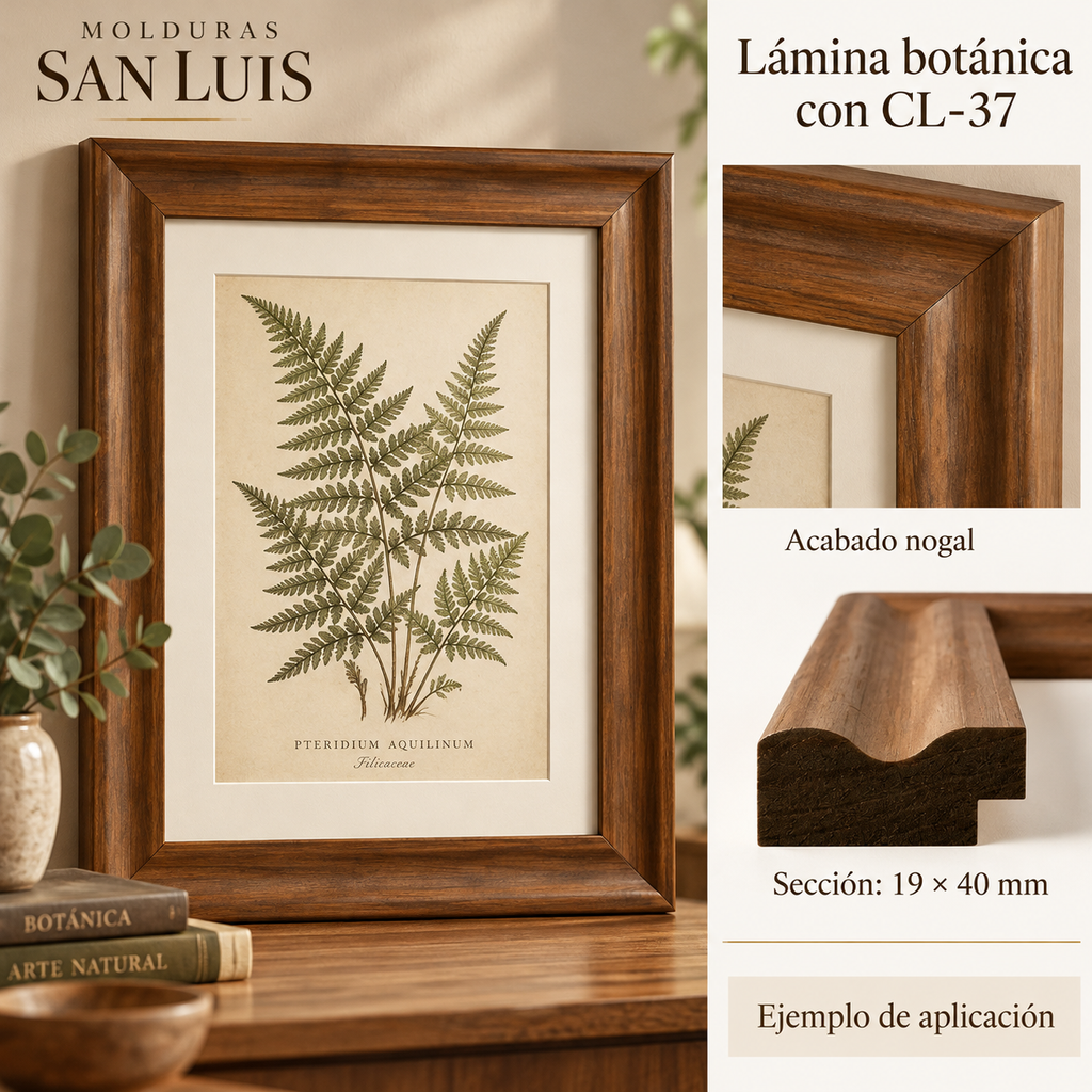 Moldura de madera lisa para marco CL37 – Kit de 4 piezas