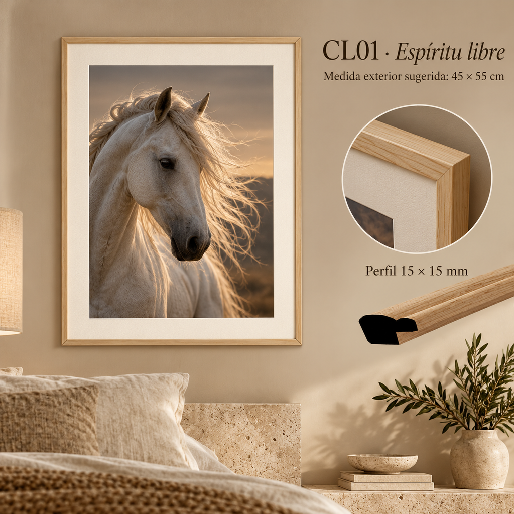 Moldura de madera lisa para marco CL01 – Kit de 4 piezas
