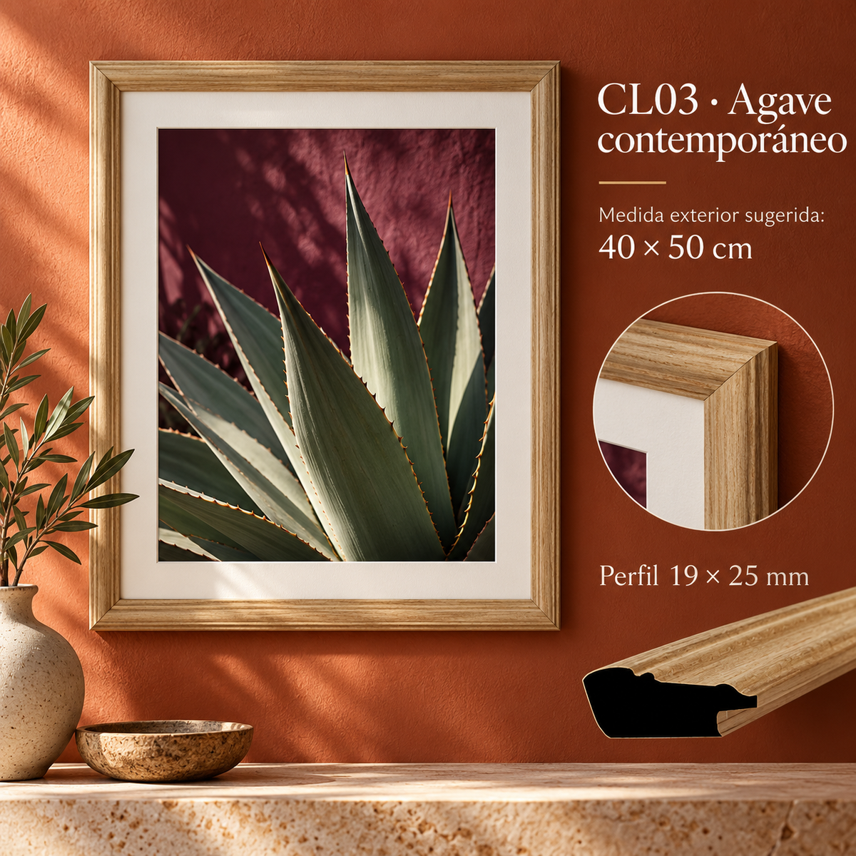 Moldura de madera lisa para marco CL03 – Kit de 4 piezas
