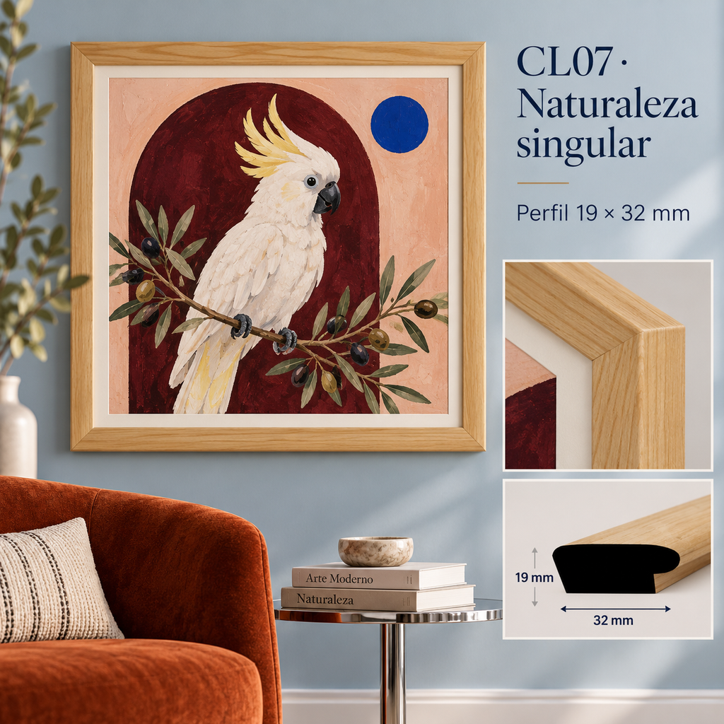 Moldura de madera lisa para marco CL07 – Kit de 4 piezas