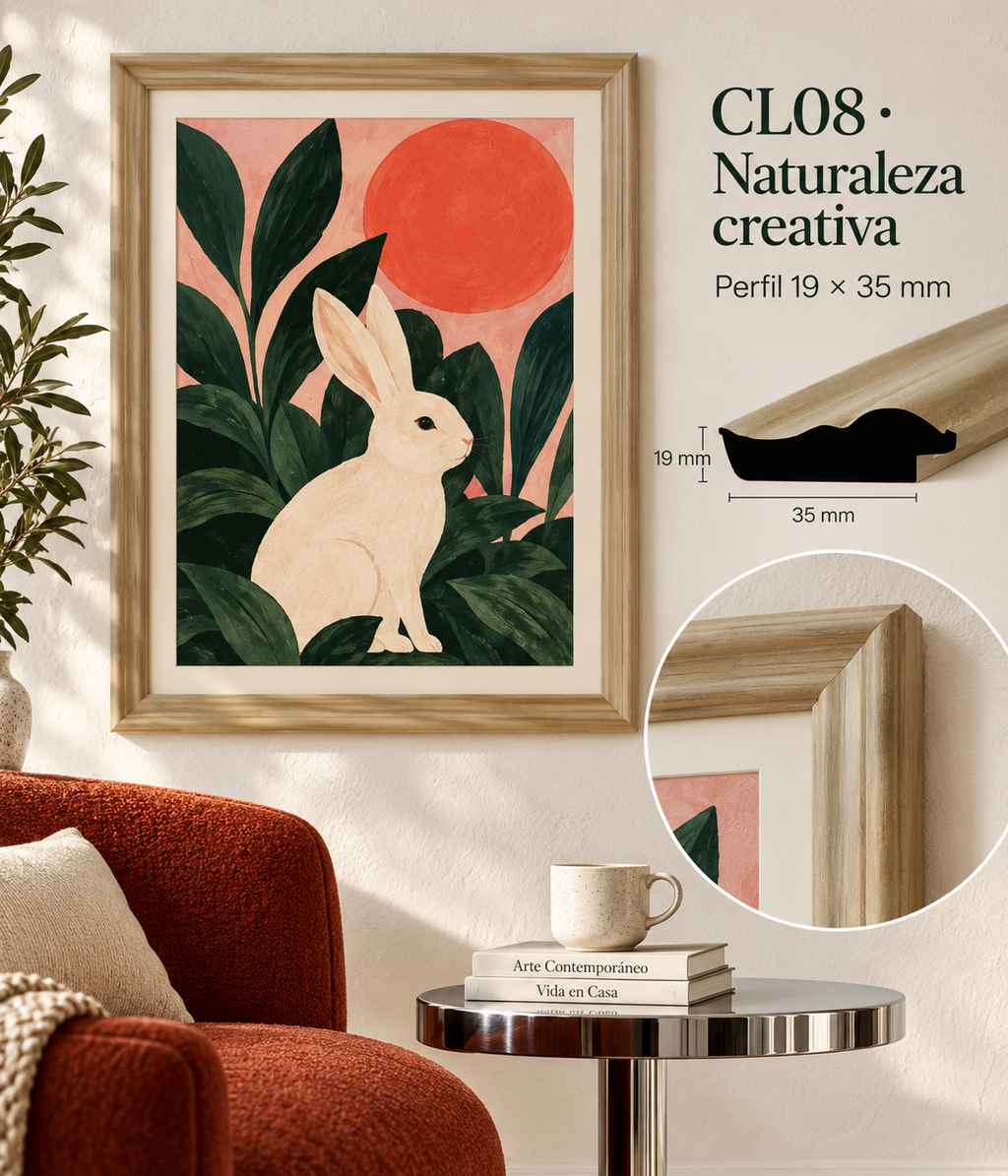 Moldura de madera lisa para marco CL08 – Kit de 4 piezas