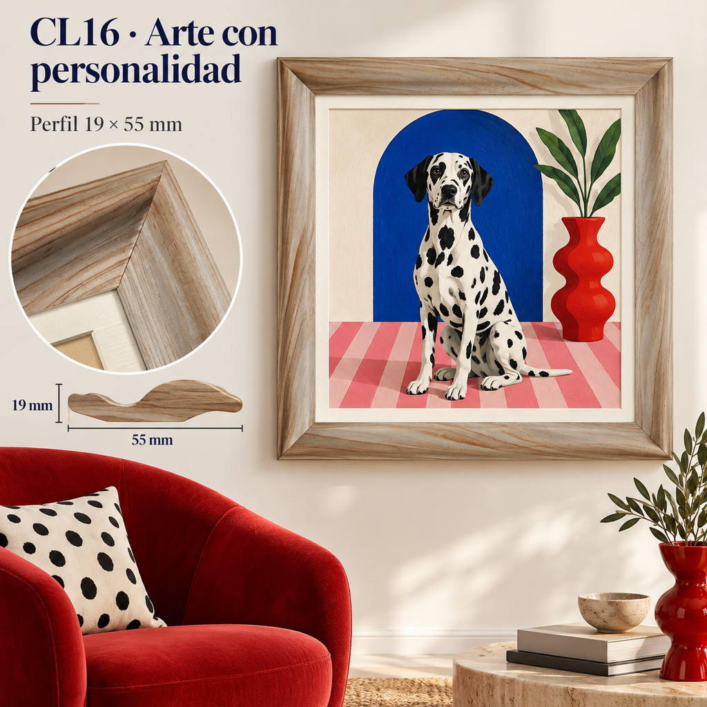 Moldura de madera lisa para marco CL16 – Kit de 4 piezas
