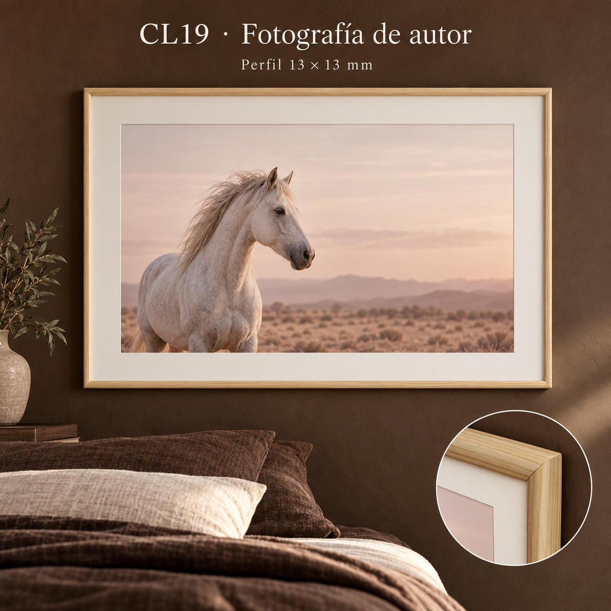Moldura de madera lisa para marco CL19 – Kit de 4 piezas