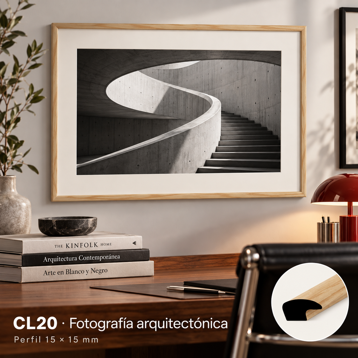 Moldura de madera lisa para marco CL20 – Kit de 4 piezas