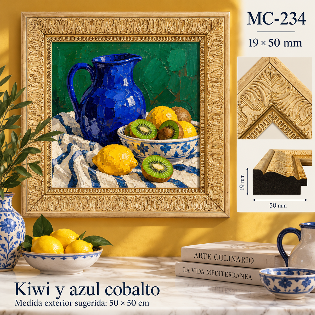 Moldura de madera grabada para marco MC234 – Kit de 4 piezas