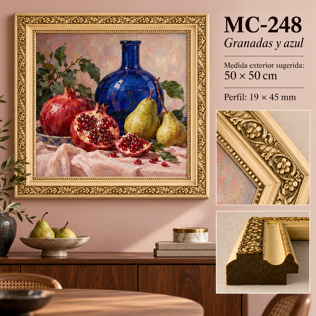 Moldura de madera grabada para marco MC248 – Kit de 4 piezas