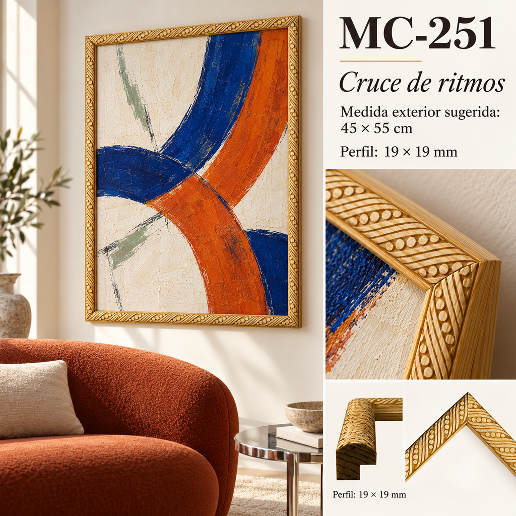 Moldura de madera grabada para marco MC251 – Kit de  piezas