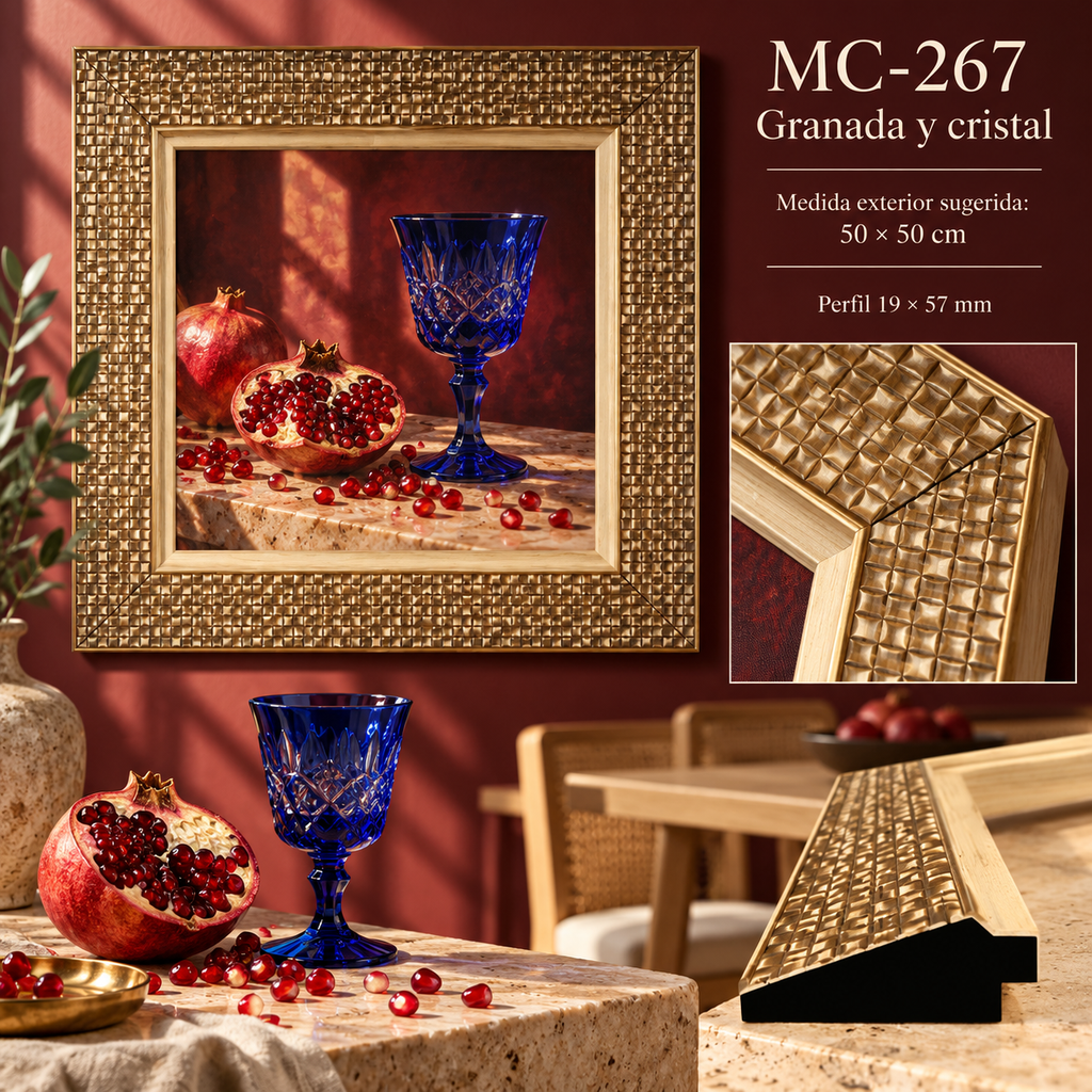 Moldura de madera grabada para marco MC267 – Kit de 4 piezas