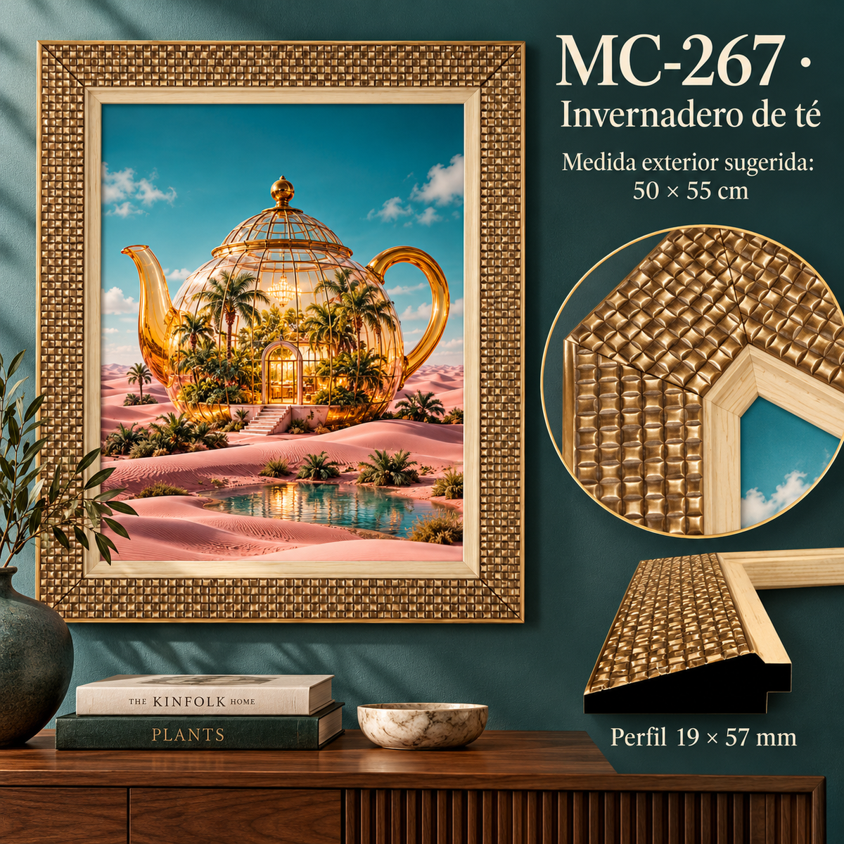 Moldura de madera grabada para marco MC267 – Kit de 4 piezas