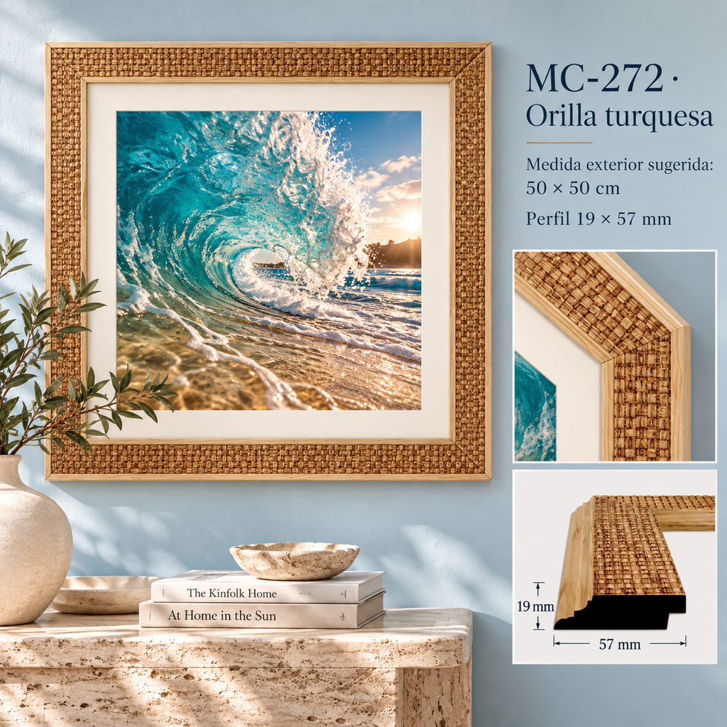 Moldura de madera grabada para marco MC272 – Kit de 4 piezas