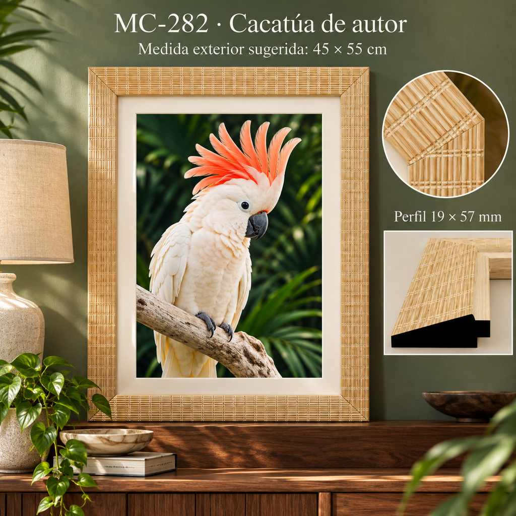 Moldura de madera grabada para marco MC282 – Kit de 4 piezas