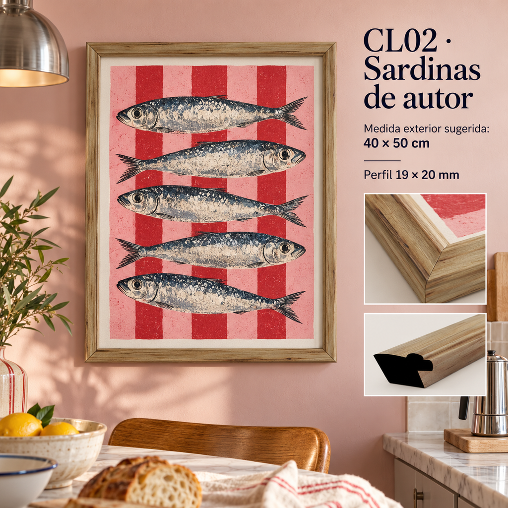 Moldura de madera lisa para marco CL02 – Kit de 4 piezas