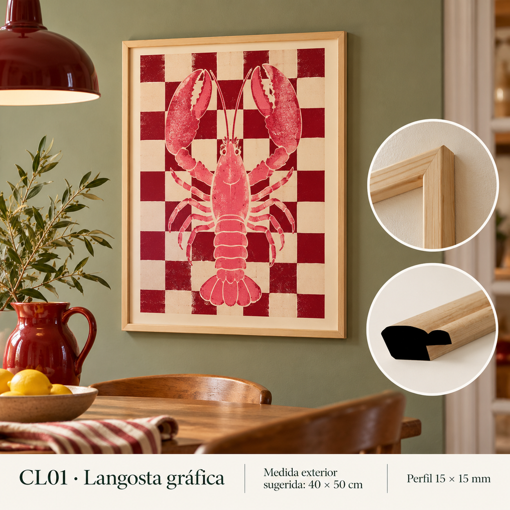 Moldura de madera lisa para marco CL01 – Kit de 4 piezas