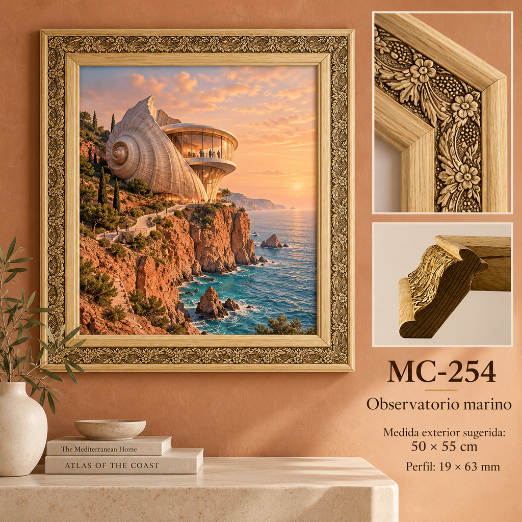 Moldura de madera grabada para marco MC254 – Kit de 4 piezas
