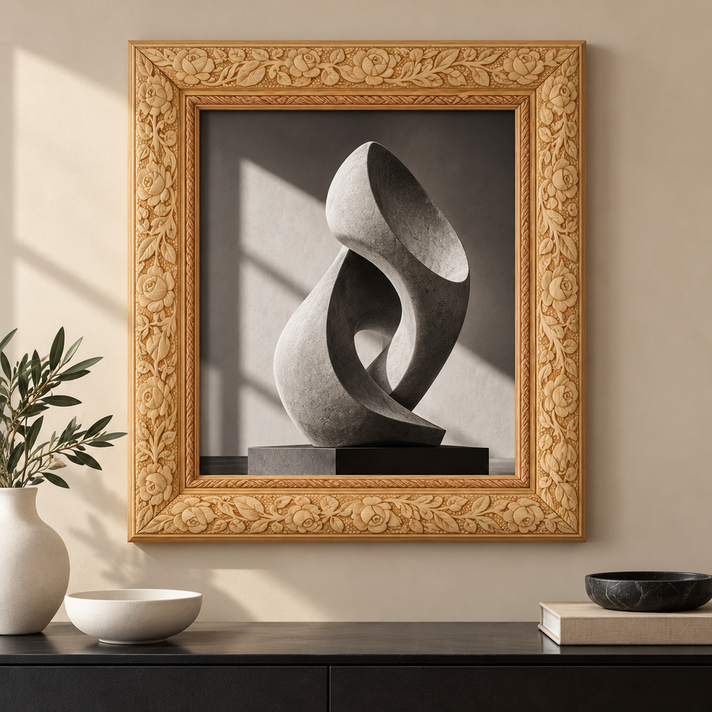 Moldura de madera grabada para marco MC136 – Kit de 4 piezas