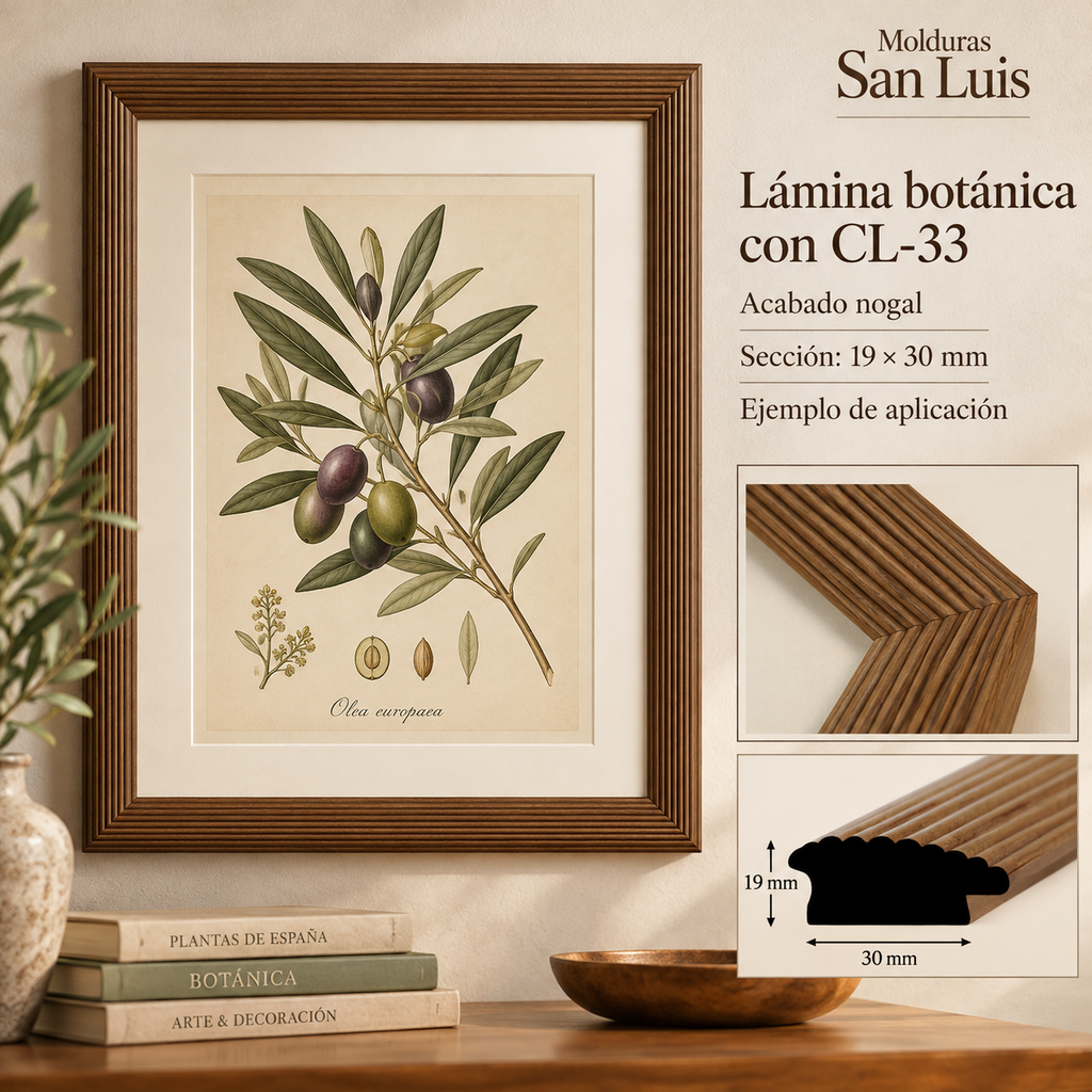Moldura de madera lisa para marco CL33 – Kit de 4 piezas