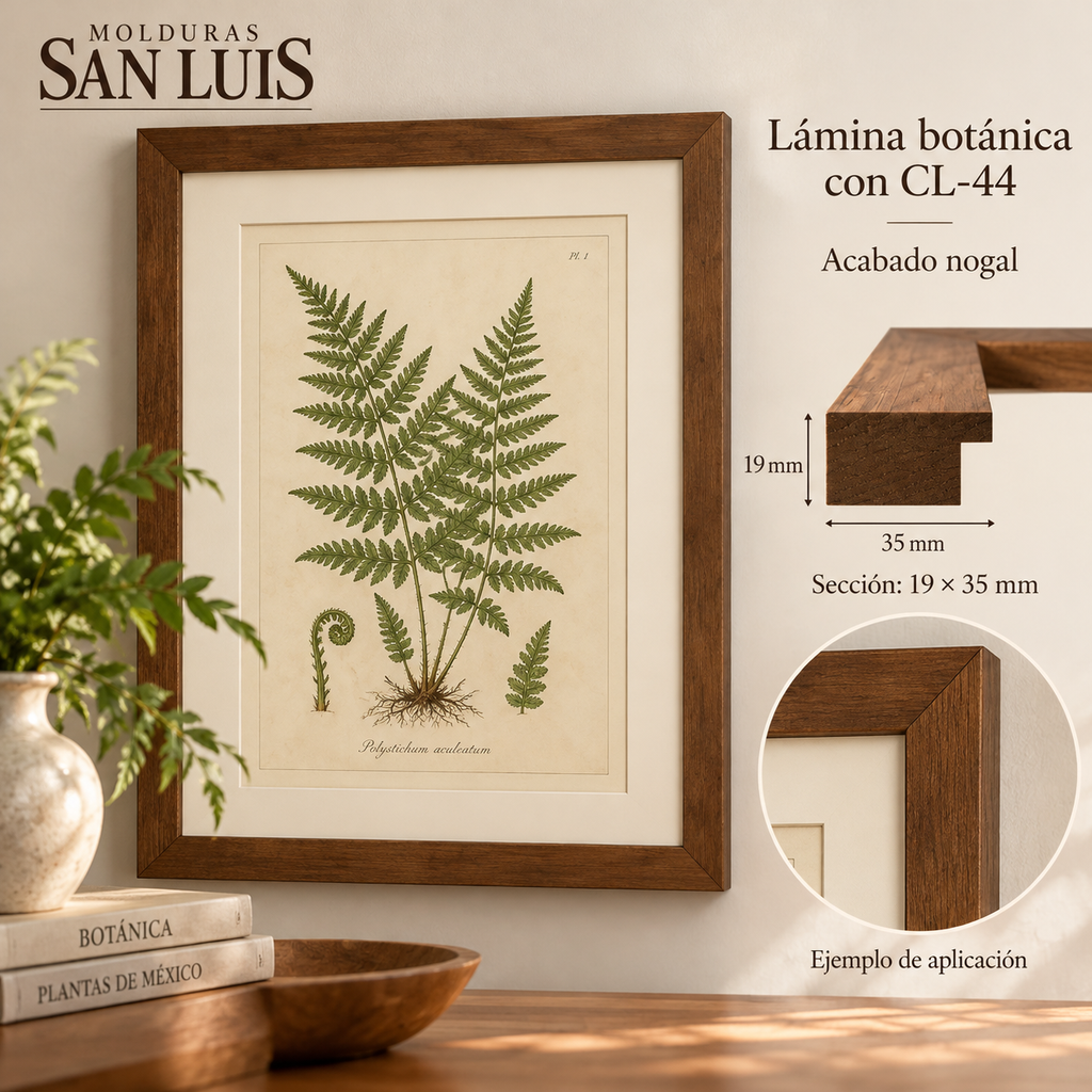 Moldura de madera lisa para marco CL44 – Kit de 4 piezas