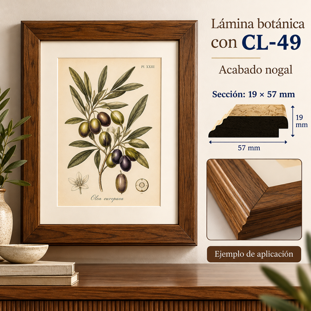 Moldura de madera lisa para marco CL49 – Kit de 4 piezas