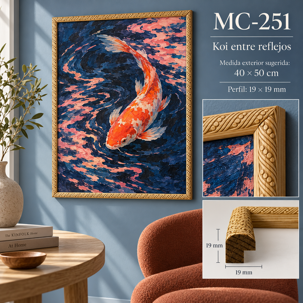 Moldura de madera grabada para marco MC251 – Kit de  piezas