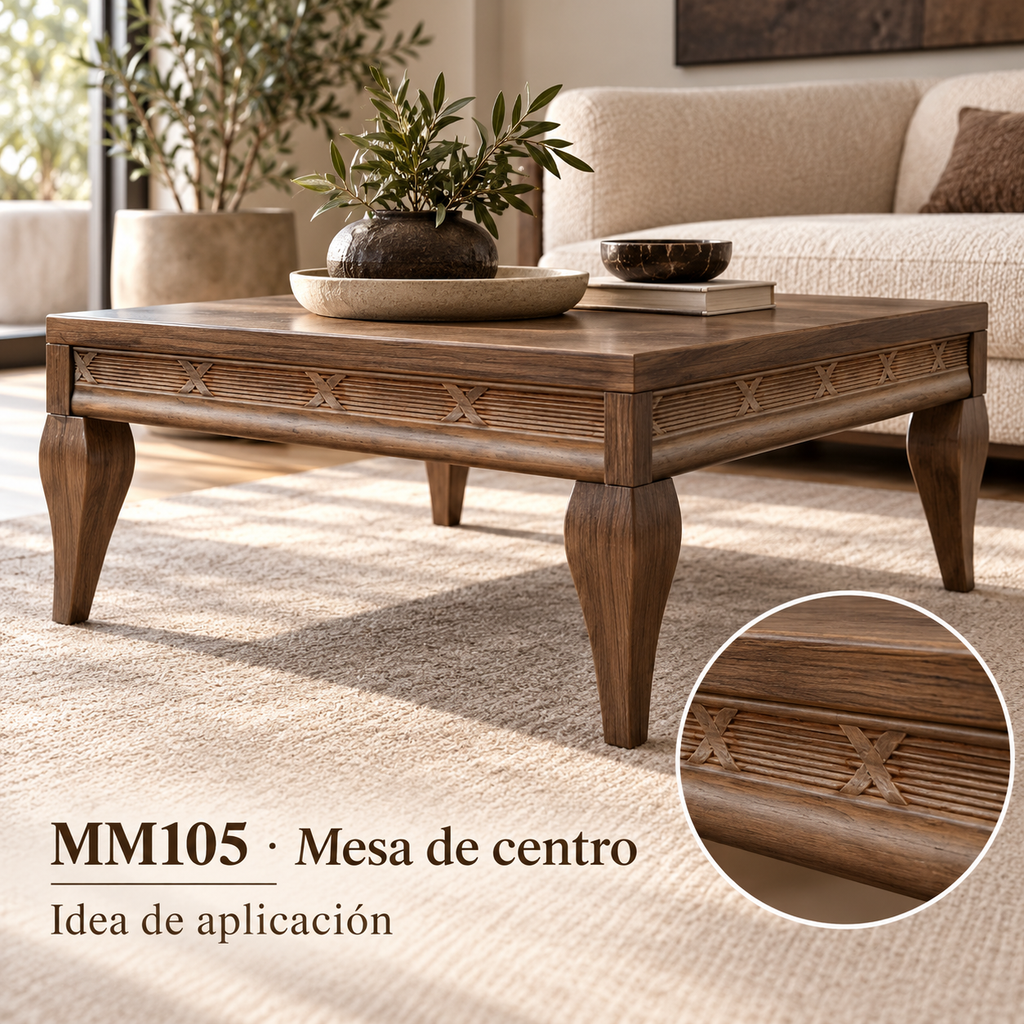 Moldura de madera grabada para mueble MM-105 – Kit de 4 piezas
