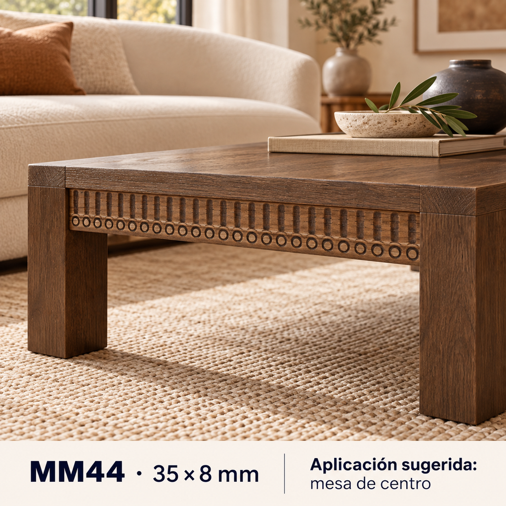Moldura de madera grabada para mueble MM-44 – Kit de 4 piezas