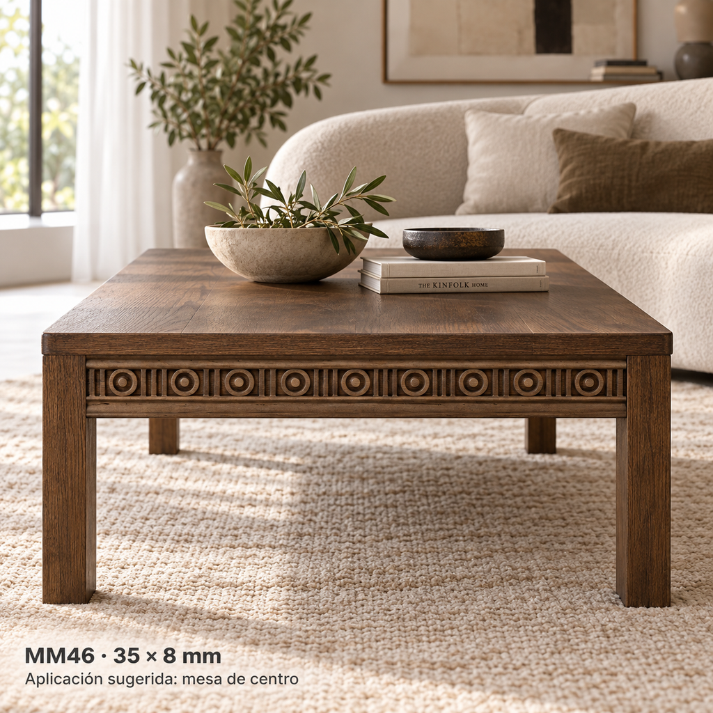 Moldura de madera grabada para mueble MM-46 – Kit de 4 piezas
