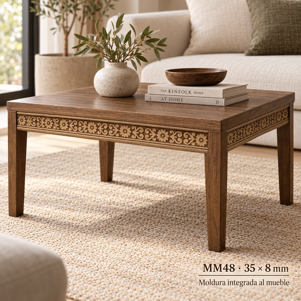 Moldura de madera grabada para mueble MM-48 – Kit de 4 piezas