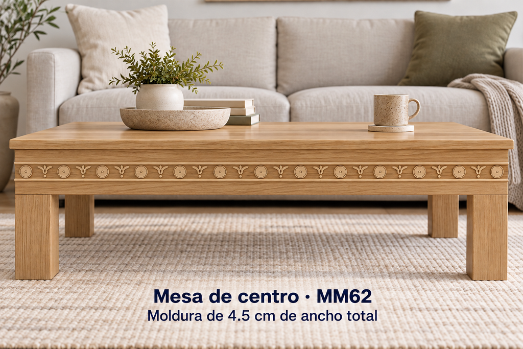 Moldura de madera grabada para mueble MM-62 – Kit de 4 piezas