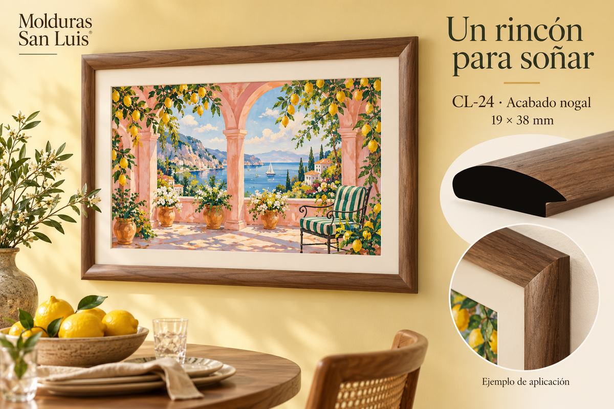 Moldura de madera lisa para marco CL24 – Kit de 4 piezas