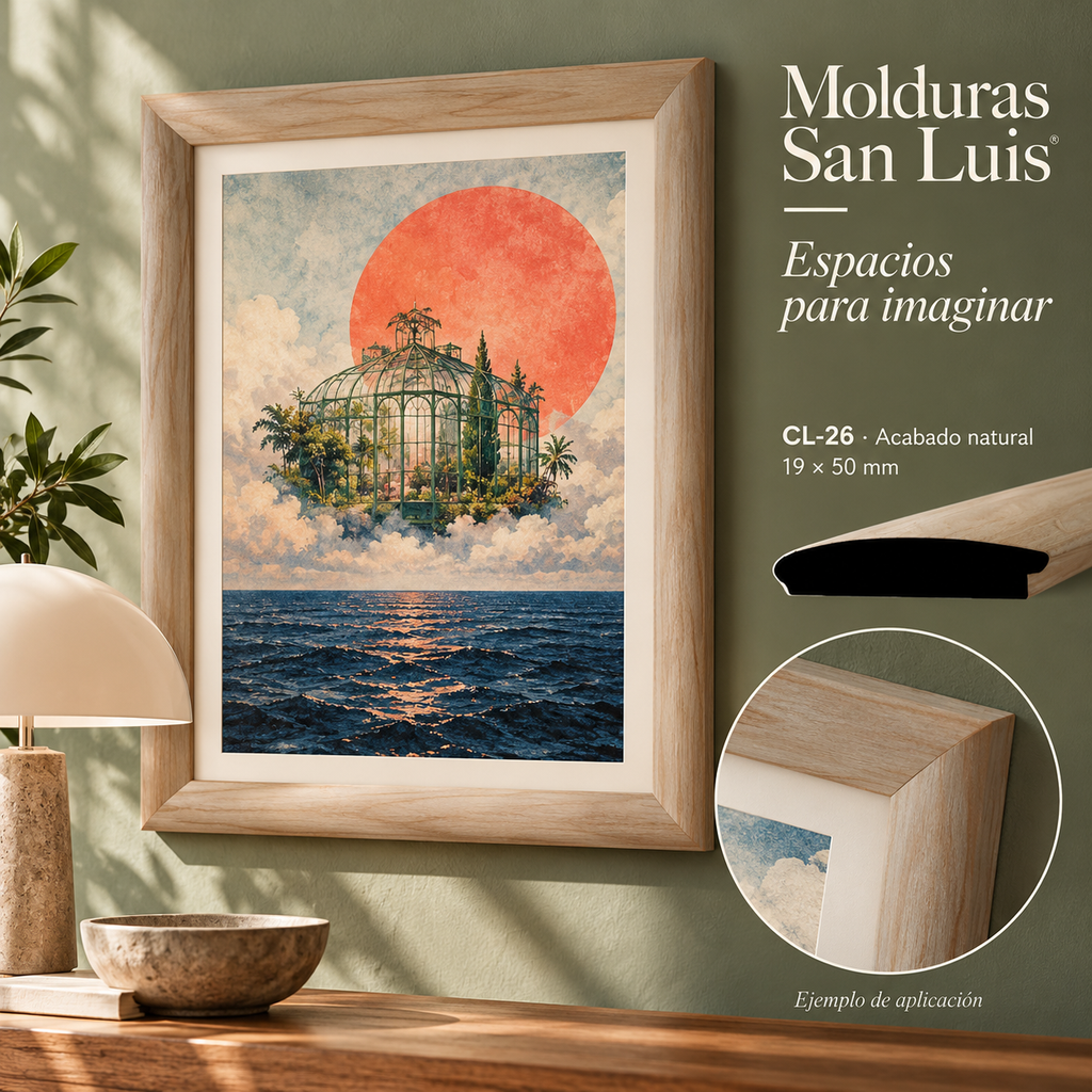 Moldura de madera lisa para marco CL26 – Kit de 4 piezas