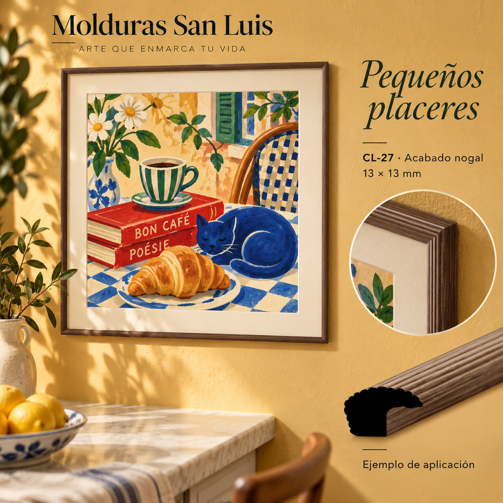 Moldura de madera lisa para marco CL27 – Kit de 4 piezas