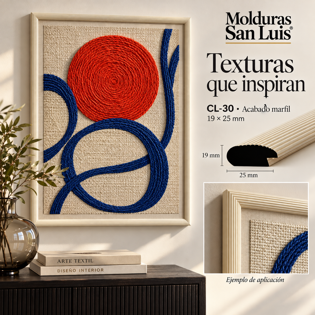 Moldura de madera lisa para marco CL30 – Kit de 4 piezas