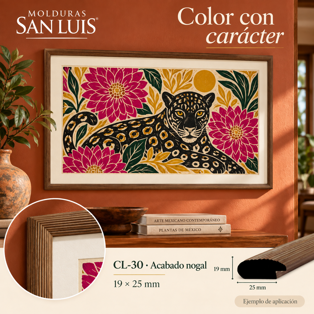 Moldura de madera lisa para marco CL30 – Kit de 4 piezas