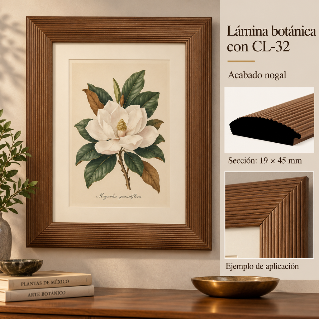 Moldura de madera lisa para marco CL32 – Kit de 4 piezas