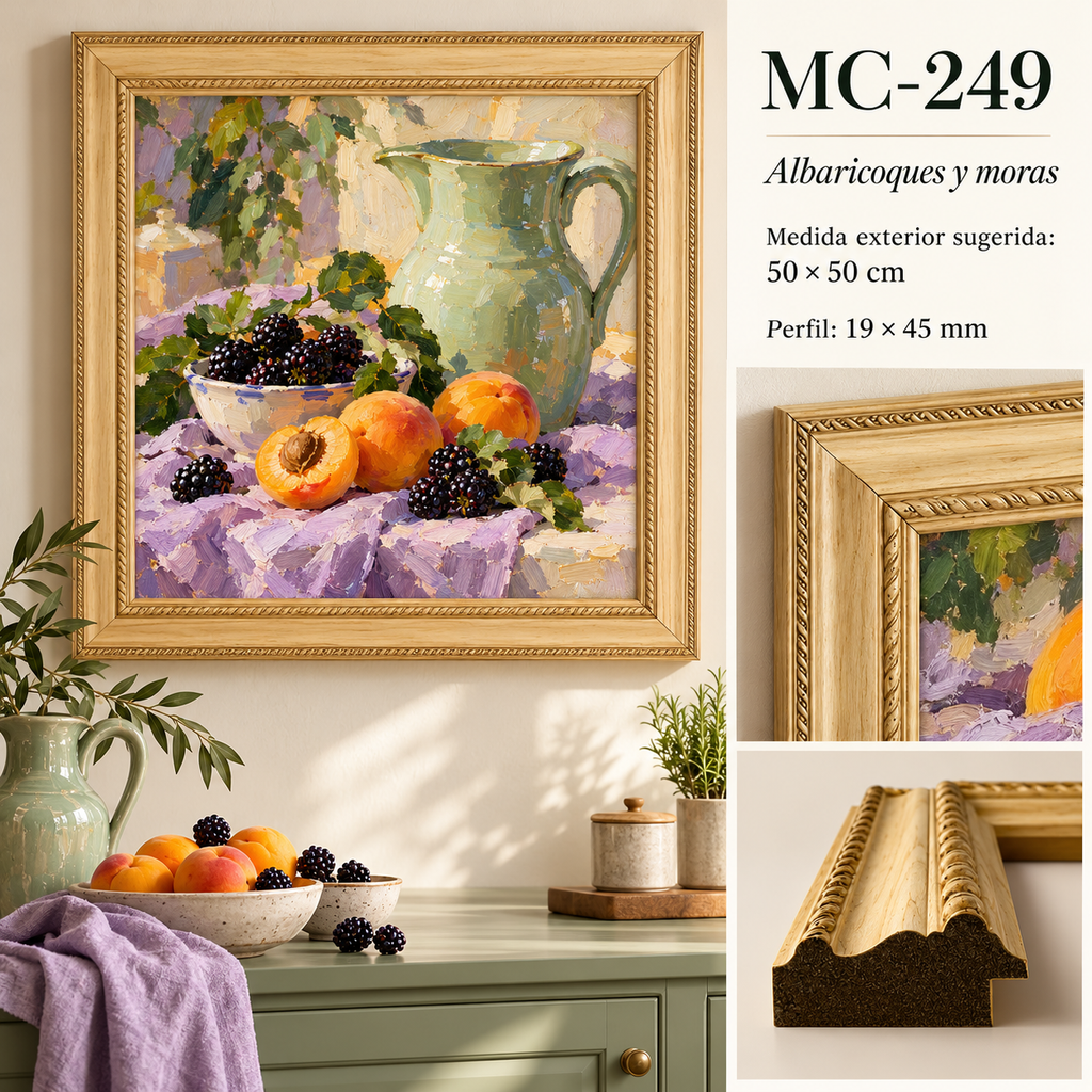 Moldura de madera grabada para marco MC249 – Kit de 4 piezas