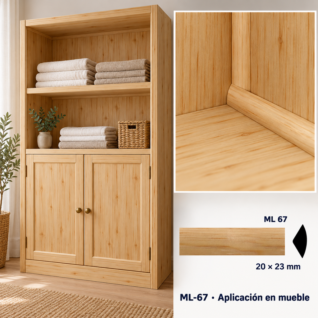 Kit de 4 Piezas moldura lisa modelo ML-67 TIPO CUARTO BOCEL