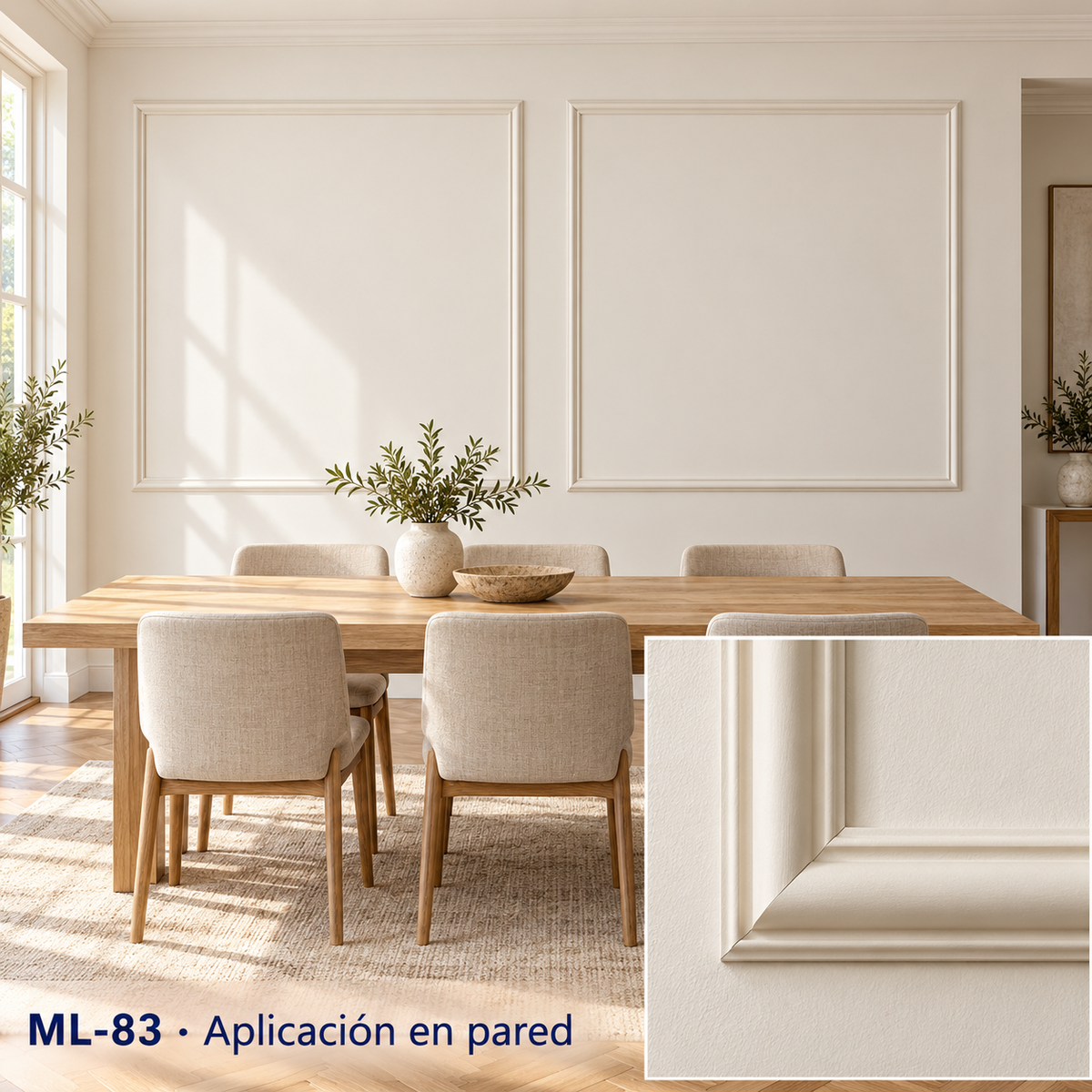 Kit de 4 tiras moldura lisa modelo ML-83