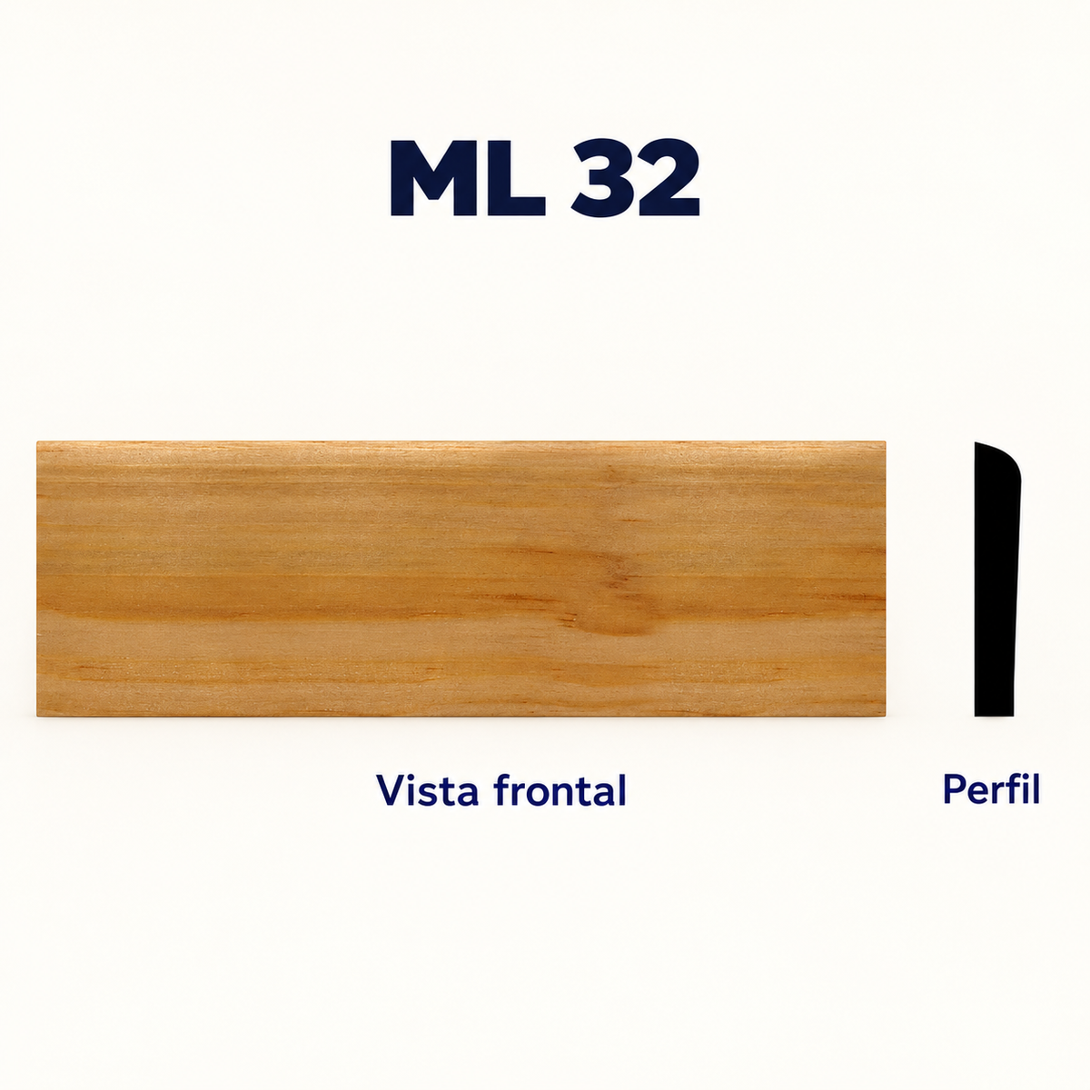 Moldura de madera lisa para mueble ML-32 – Kit de 4 Piezas TIPO CHAMBRANA BOLEADA