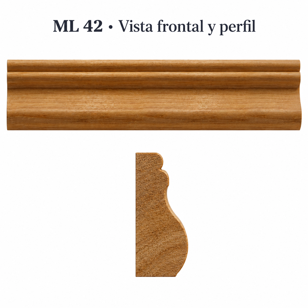 Moldura de madera lisa para mueble ML-42 – Kit de 4 Piezas TIPO PECHO PALOMA