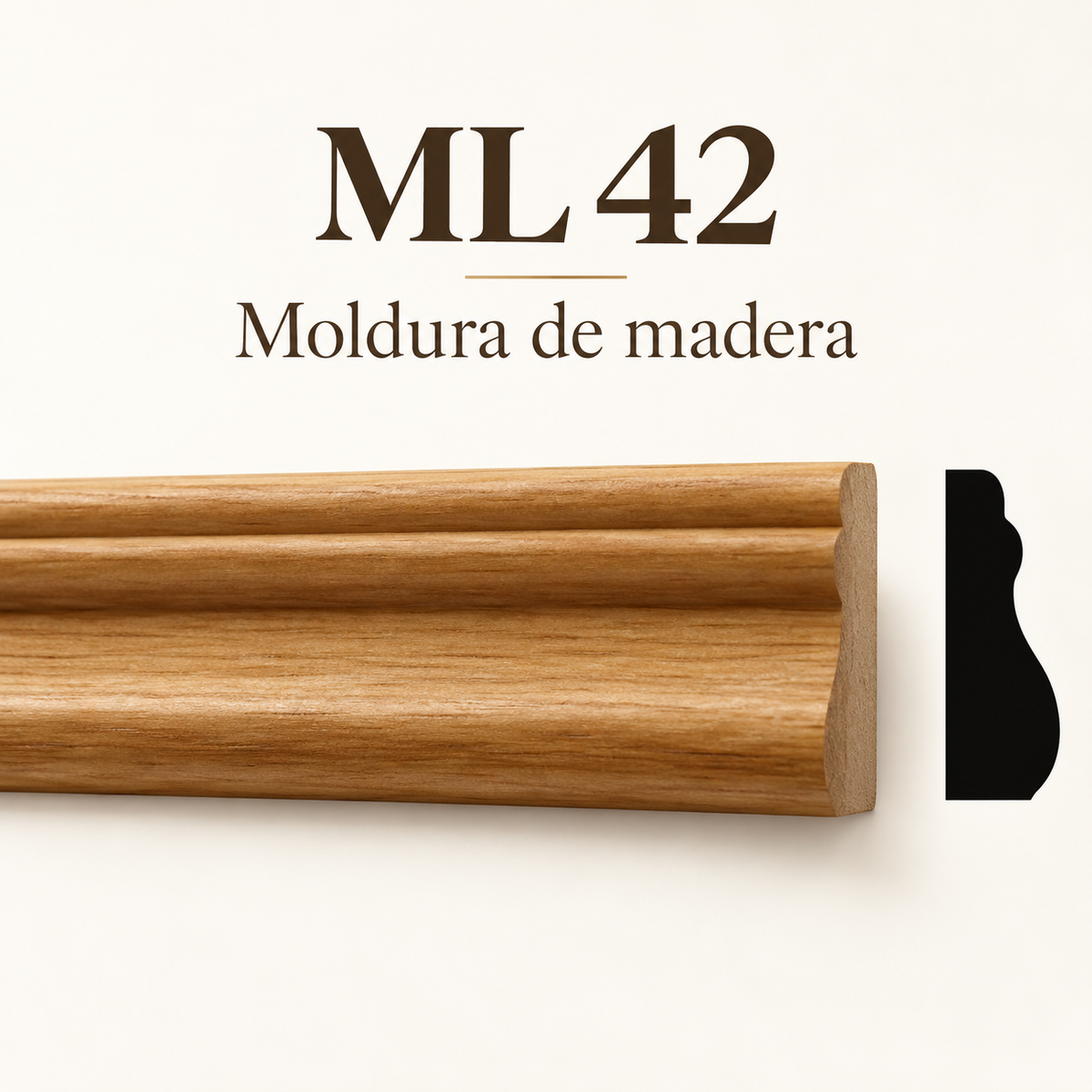 Moldura de madera lisa para mueble ML-42 – Kit de 4 Piezas TIPO PECHO PALOMA