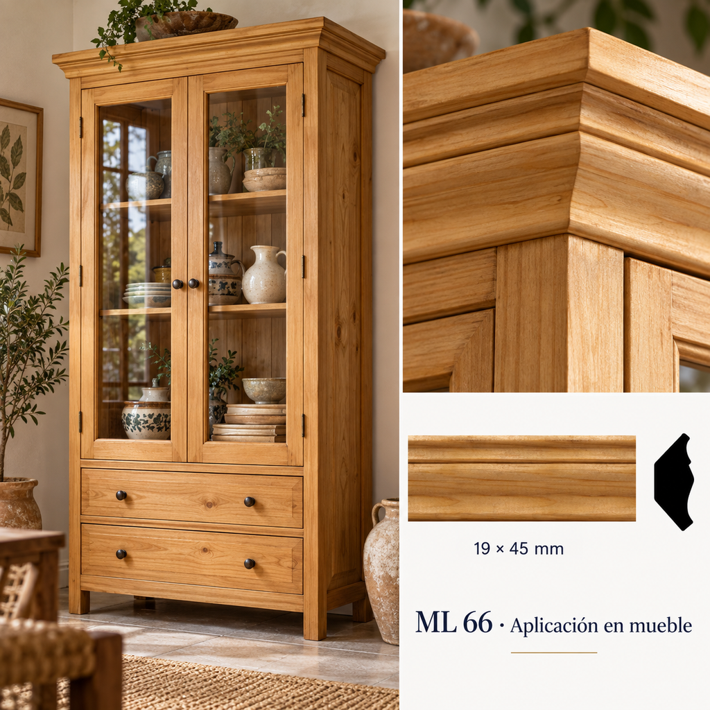 Kit de 4 Piezas moldura lisa modelo ML-66 TIPO CORNISA