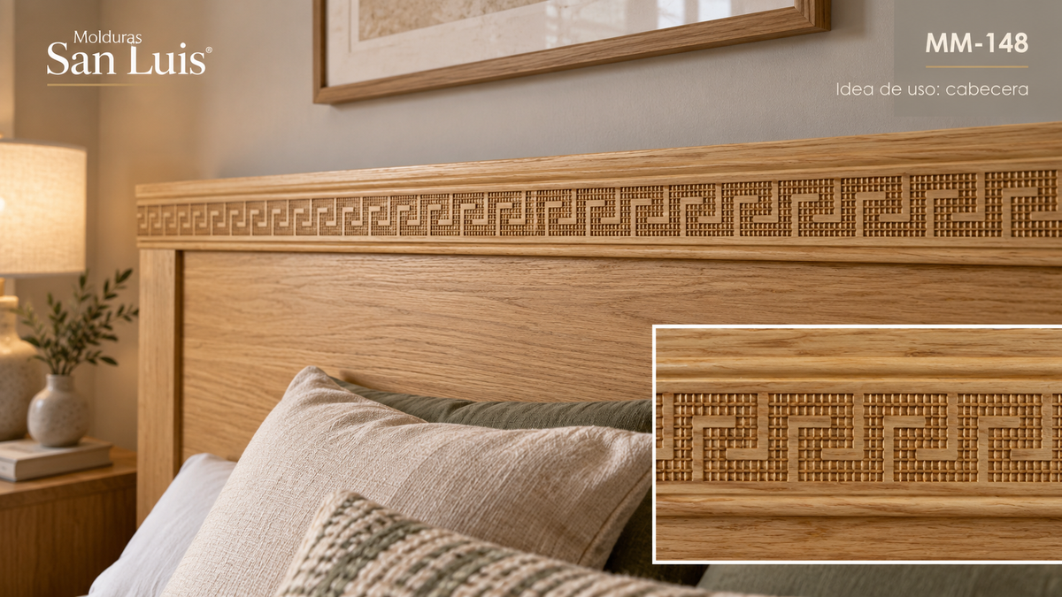 Moldura de madera grabada para mueble MM-148 – Kit de 4 piezas
