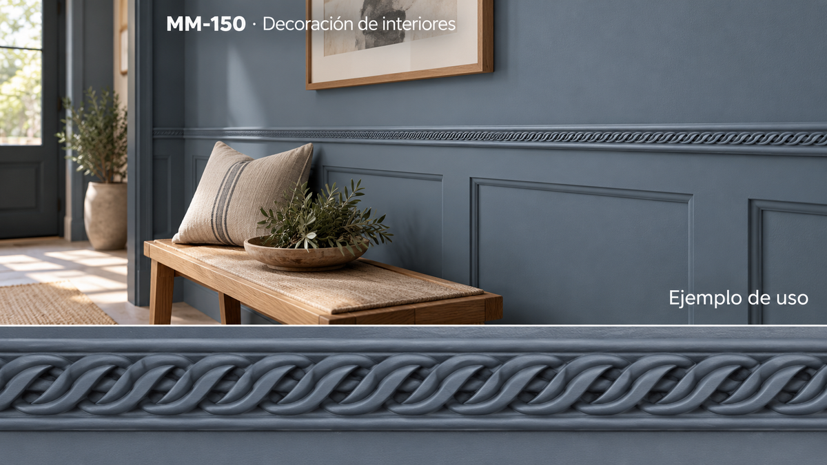 Moldura de madera grabada para mueble MM-150 – Kit de 4 piezas