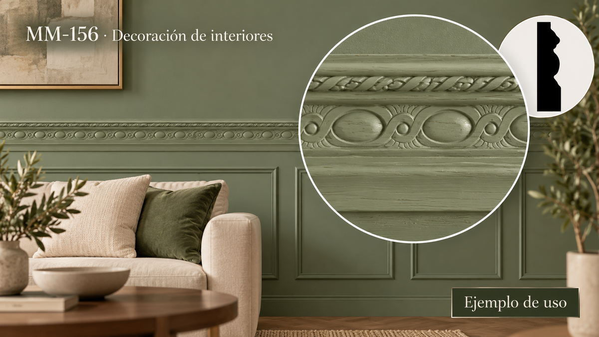 Moldura de madera grabada para mueble MM-156 – Kit de 4 piezas